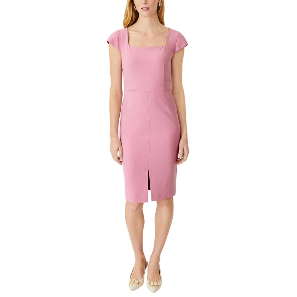 Ann Taylor Tailored Pink Scooped Square Neck Dress Size 6